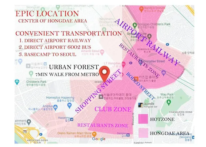 홍대입구역 도보 7분#많은친구#4br#7bed#2bath#urban Forest * Séoul
